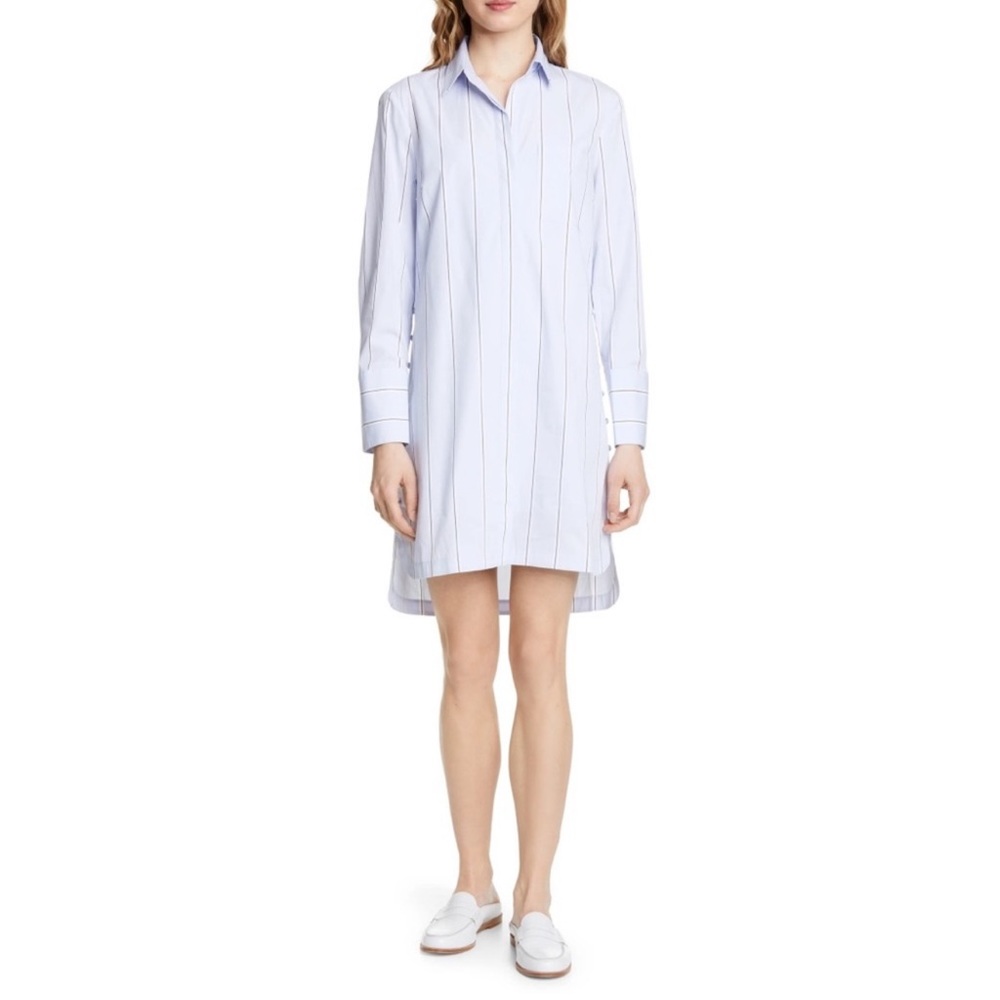 Club Monaco Striped Mini Dress in Blue and White - Picture 2 of 6